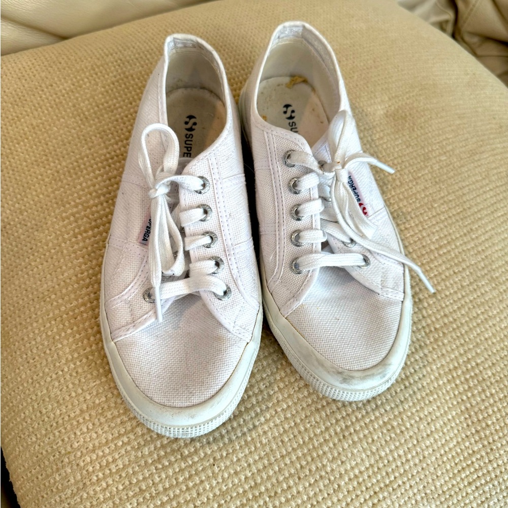Superga size 7; worn twice white